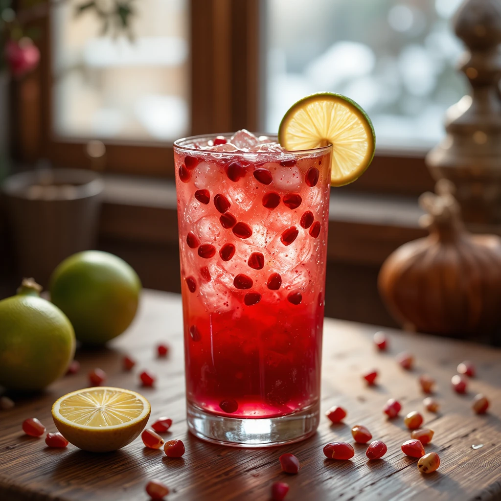 Pomegranate & Lime Cooler: A Refreshing Winter Drink with a Festive Twist