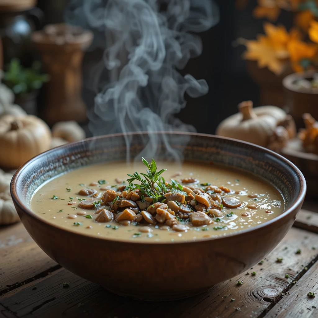 Mushroom & Thyme Soup: A Comforting Autumn Bowl for Cool Days & Quiet Evenings
