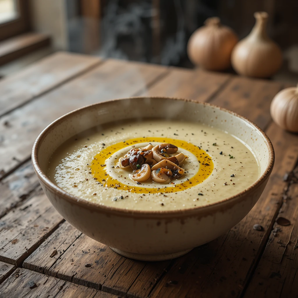 Mushroom & Garlic Soup: A Deeply Comforting Winter Bowl for Cold Days