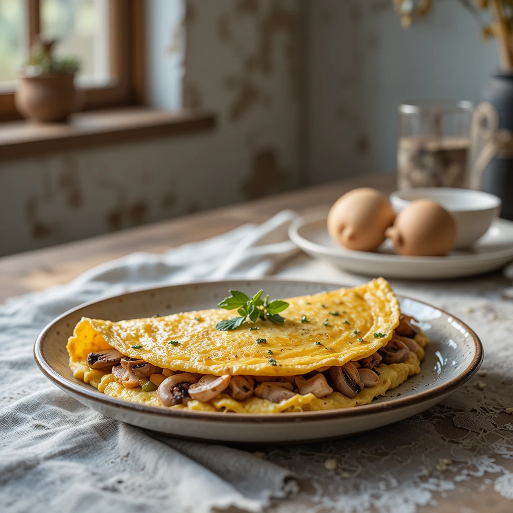 Autumn Breakfast: Mushroom & Thyme Omelette