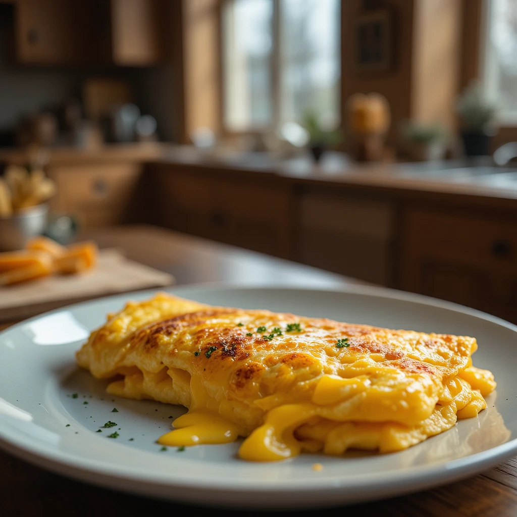 Winter Breakfast: Cheese Omelette