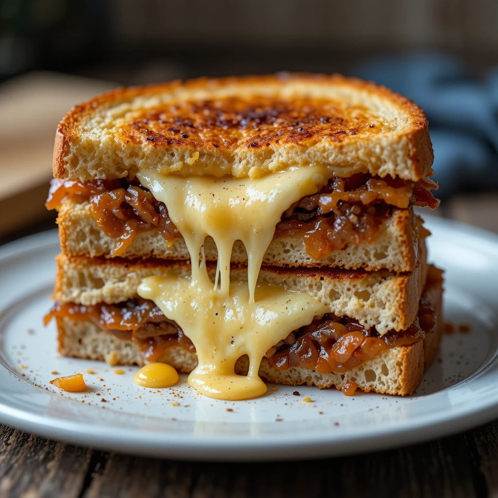 Winter Lunch: Cheddar & Caramelised Onion Sandwich