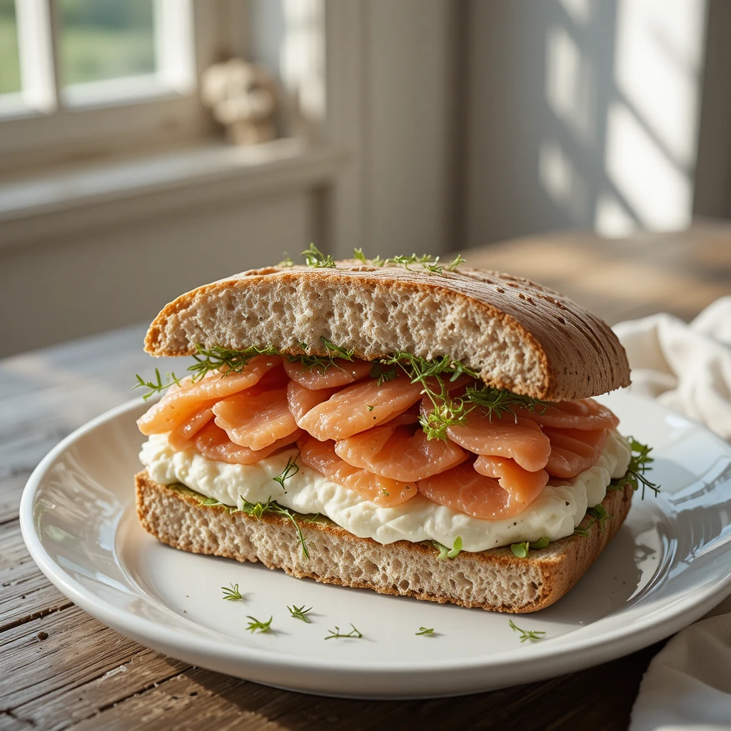 Salmon & Cream Cheese Sandwich: A Light & Elegant Spring Lunch