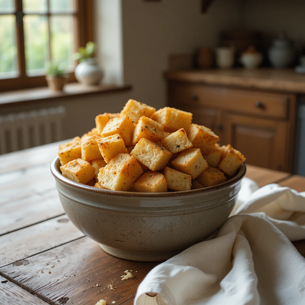 Garlic Croutons: A Simple Spring Way to Use Leftover Garlic Bread
